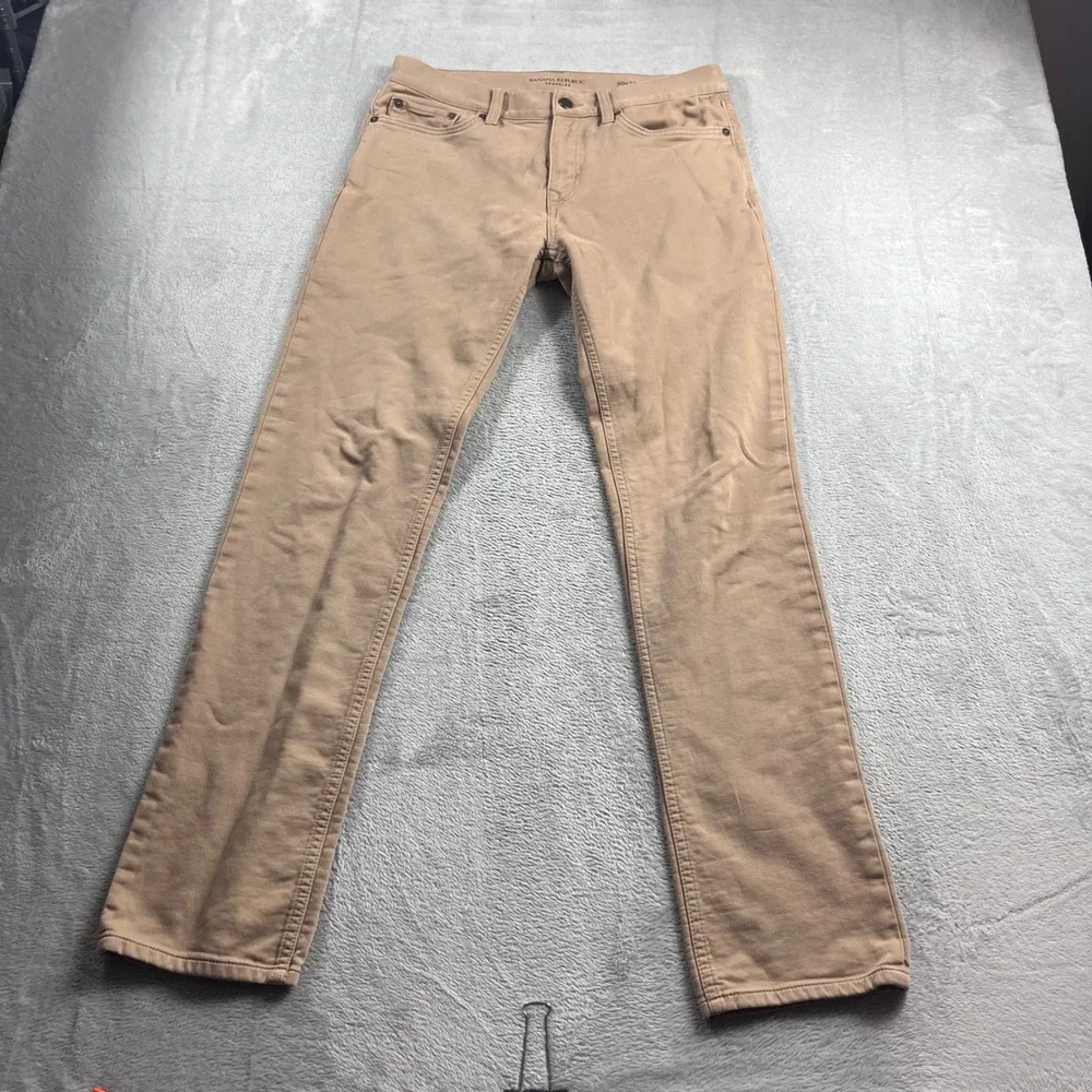 Banana Republic Traveler Slim Fit Khaki Pants Mens 30x32 Tan Stretch Chino